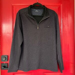 Age of Wisdom Men's Large Jacket Quarter Zip Sweater Sweatshirt Purple Pocket